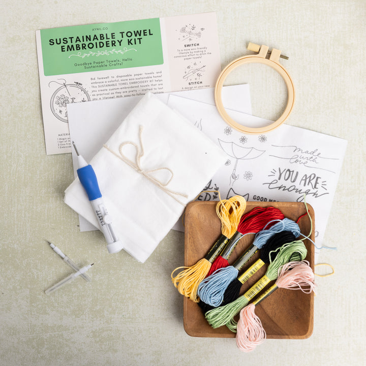 Sustainable Towel Embroidery Kit