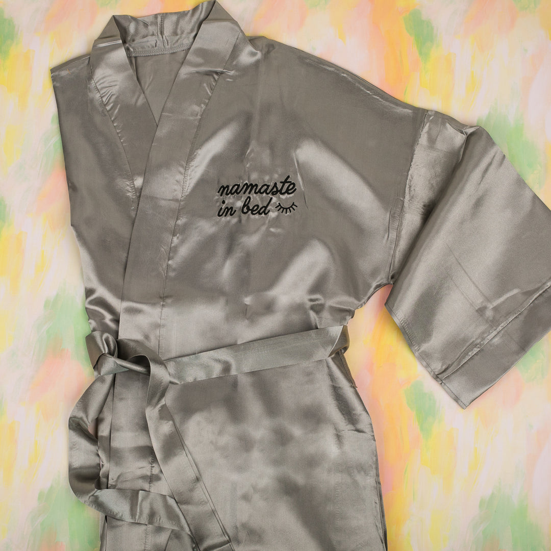 Faux Silk Robe