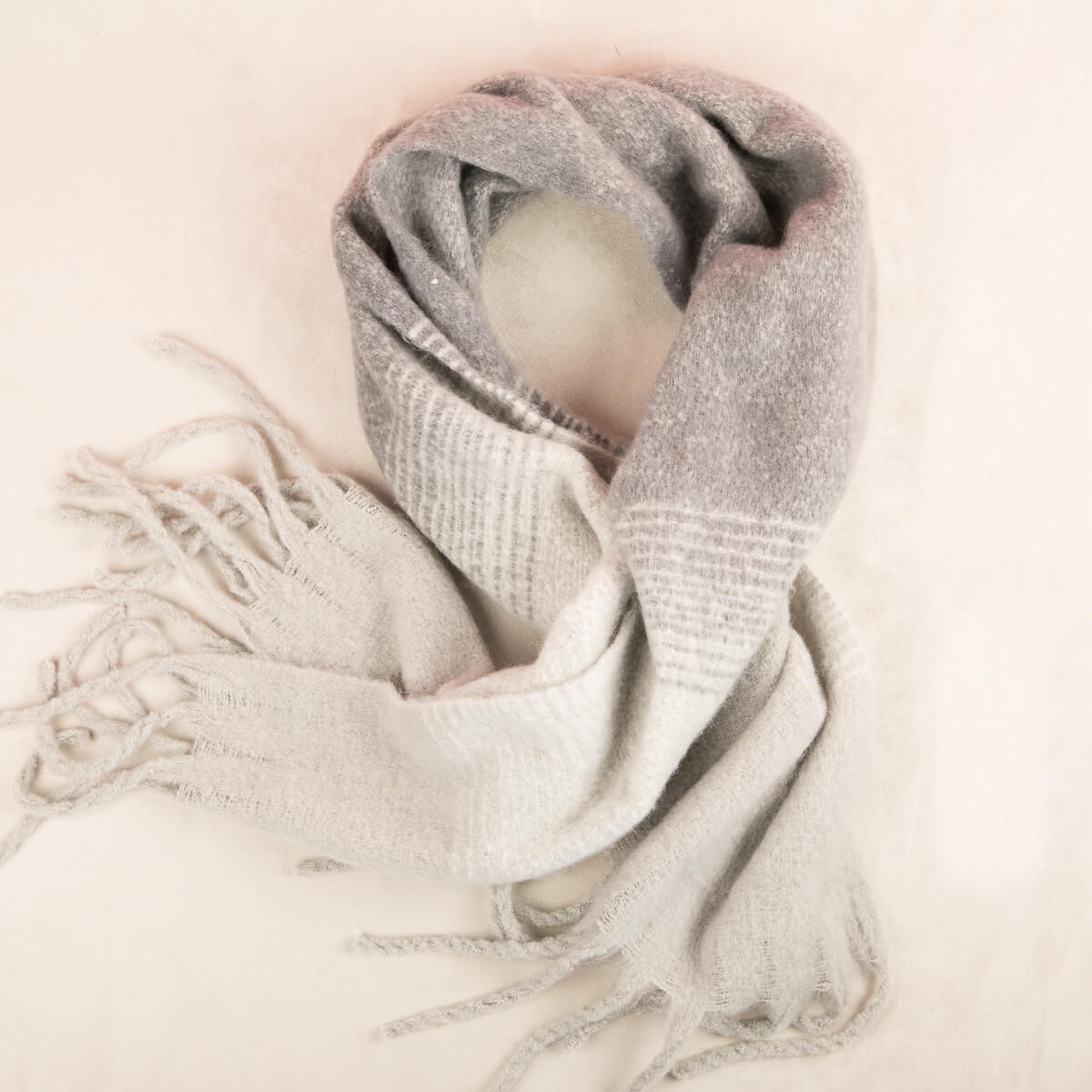 Gray Ombre Fringe Scarf