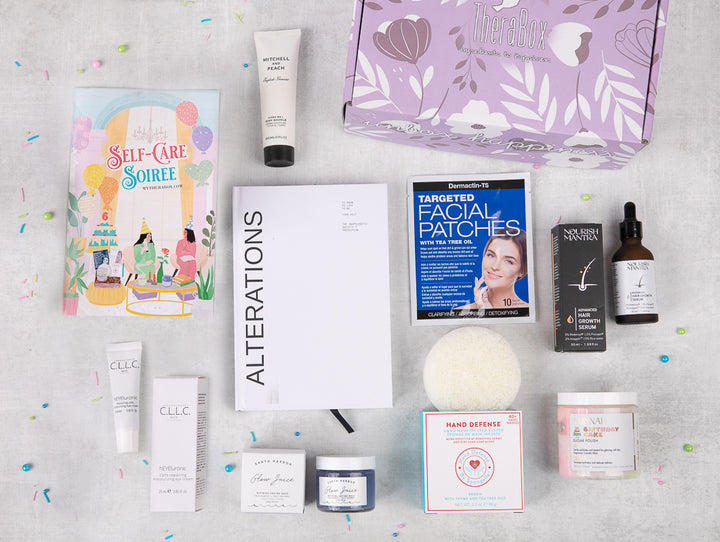 TheraBox  "Self-Care Soiree" Box Items