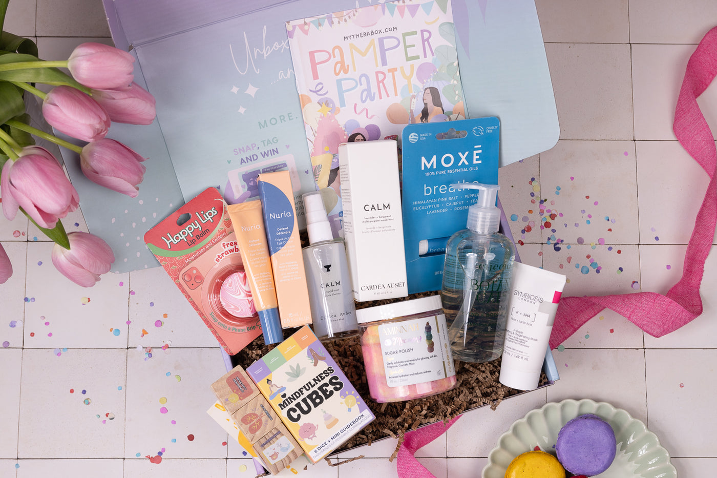 TheraBox Pamper Party box - Inside the box