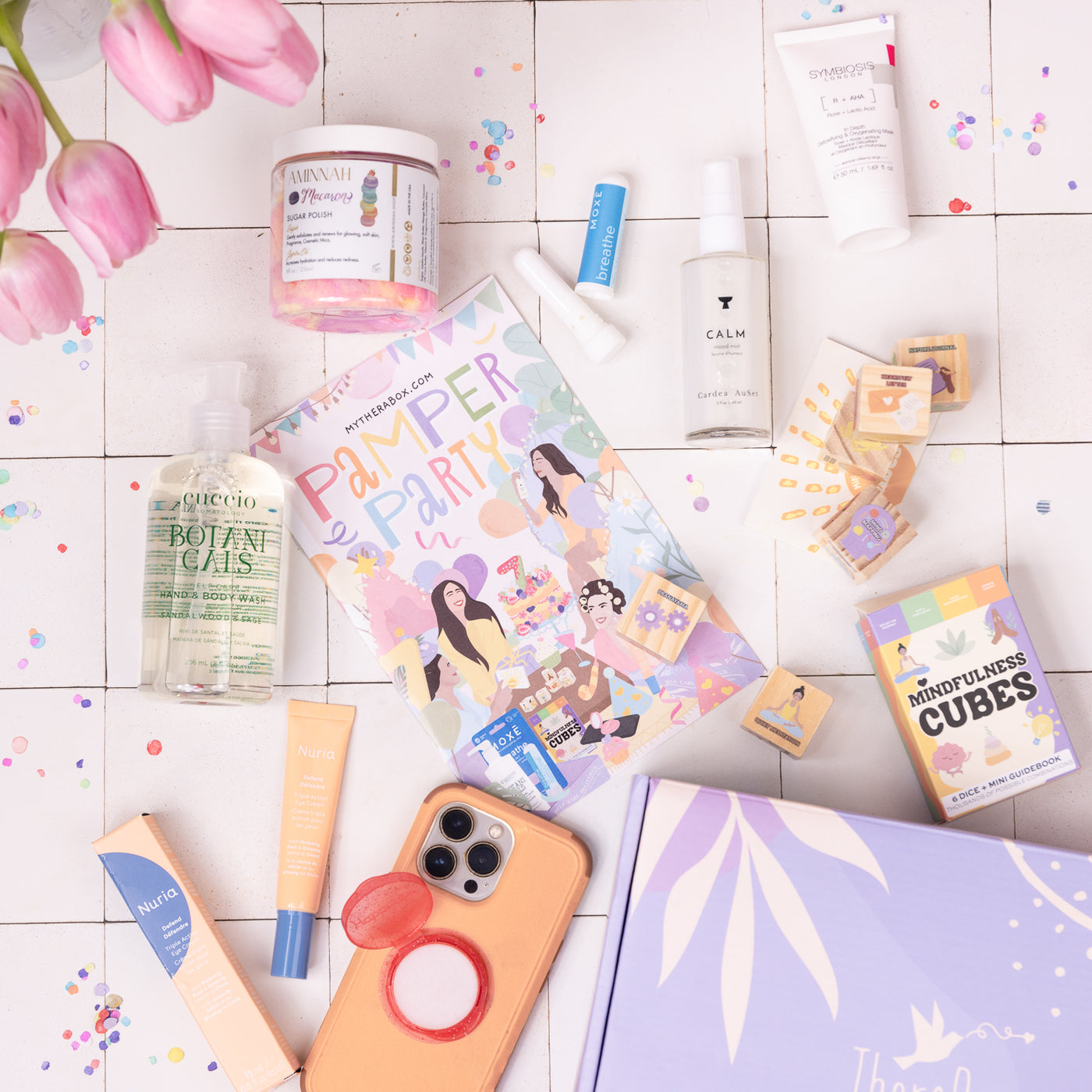TheraBox Pamper Party Box Items