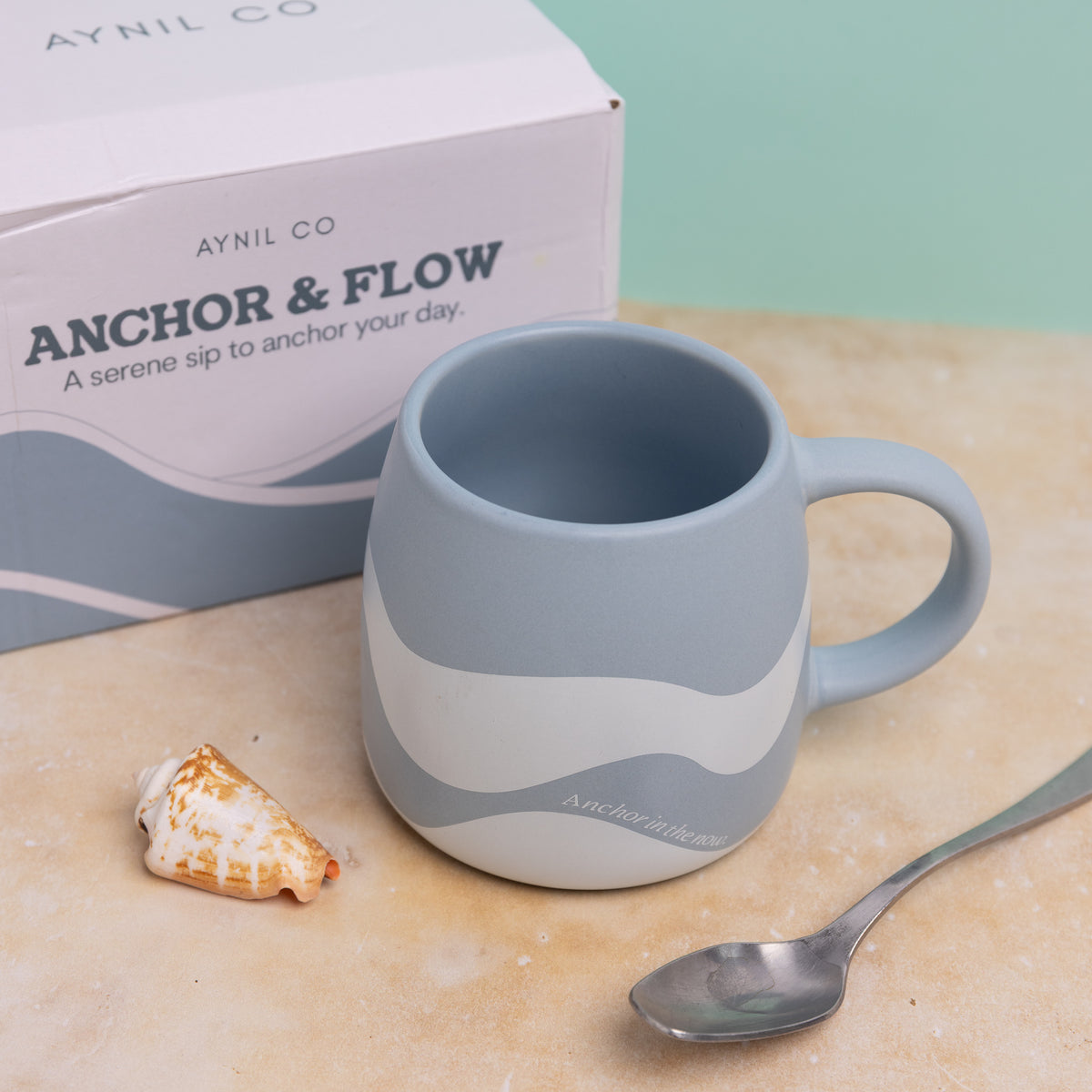 Aynil AYNIL.CO | Anchor & Flow Mug – TheraBox - Self Care Subscription Box