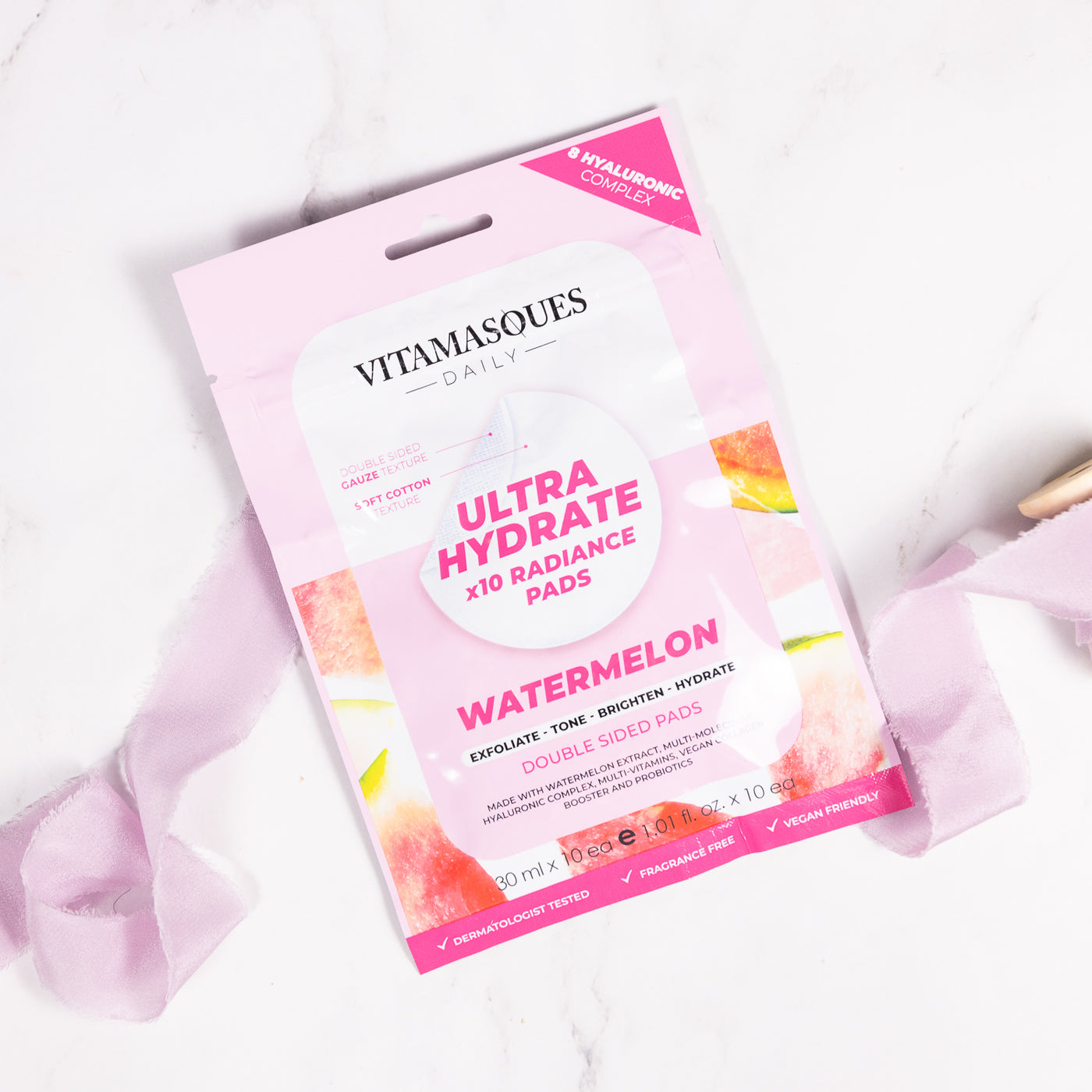 Vitamasques | Ultra Hydrate Watermelon Face Pads - 10 Radiance Pads